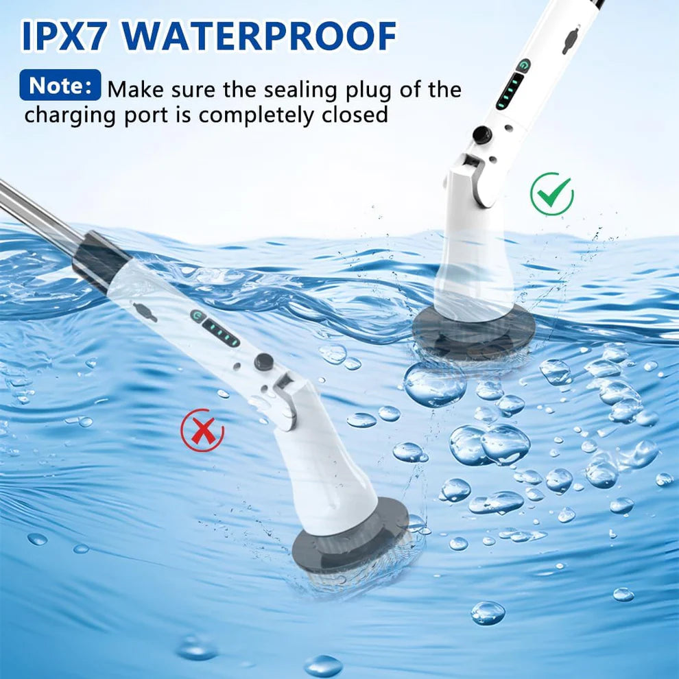 9-in-1 Electric Cleaning Brush – All-in-One Waterproof Scrubber with 4 Attachments